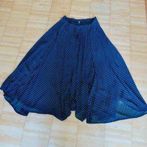 FREE PEOPLE navy polka dot maxi skirt S
